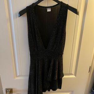 black with silver glitter romper